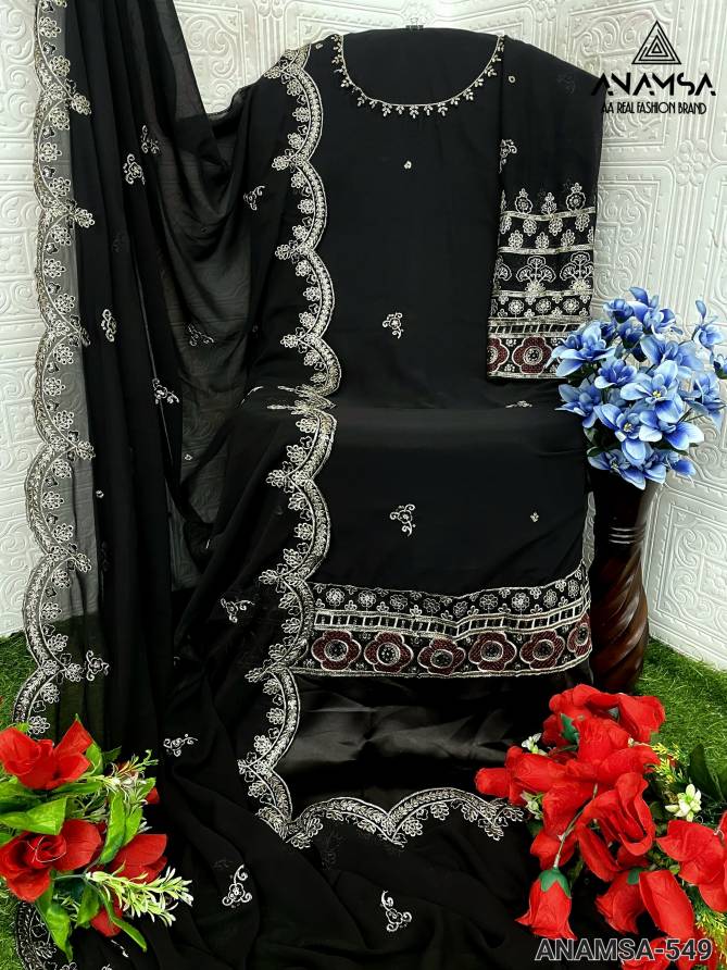 Anamsa 549 Faux Georgette Pakistani Suit Wholesale Price In Surat
